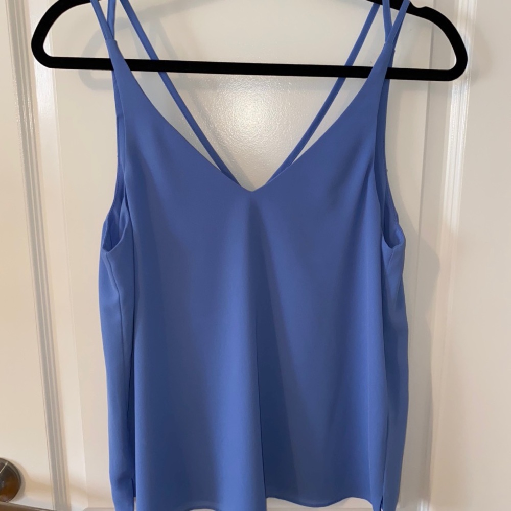 Topshop Periwinkle Blue Double-Strap V-Neck Cami